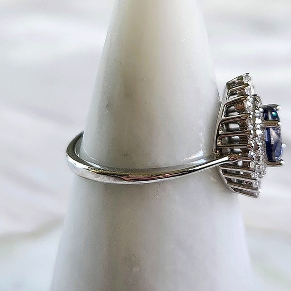 NWT Ryze Denim Blue Cubic Zirconia .925 Sterling Silver Ring - Size 8.75 - Picture 5 of 9
